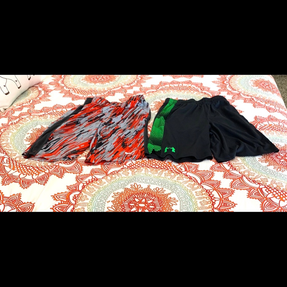 Boys Under Armour and Nike shorts